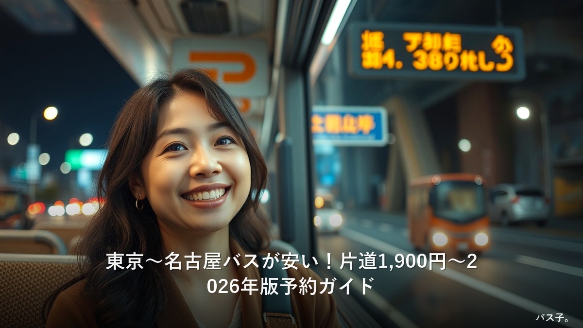 東京〜名古屋バスが安い！片道1,900円〜2026年版予約ガイド