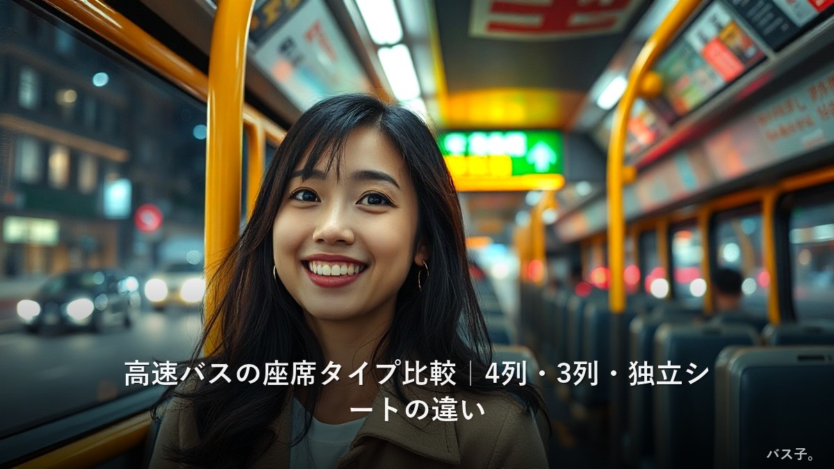 高速バスの座席タイプ比較|4列・3列・独立シートの違い